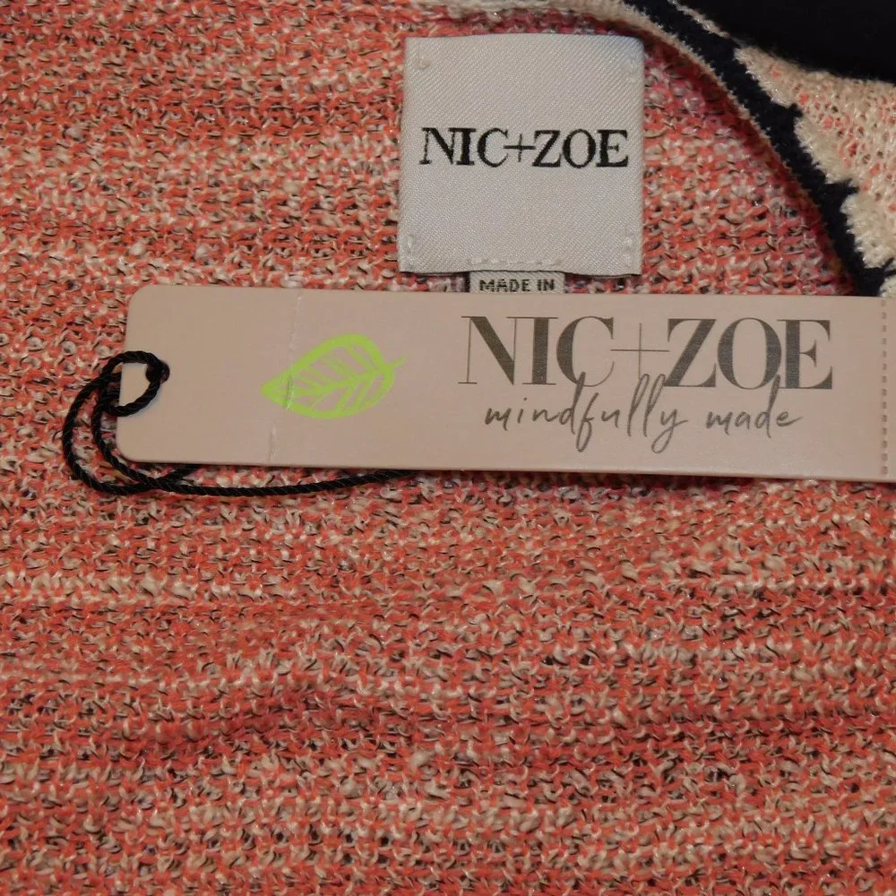 NWT Pink Palm Tree Sweater NIC+ZOE M - Picture 4 of 4